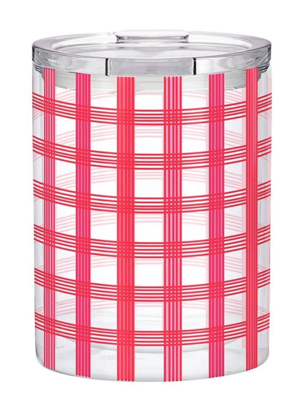 Slant Double-Wall Short Tumbler - Gingham Red